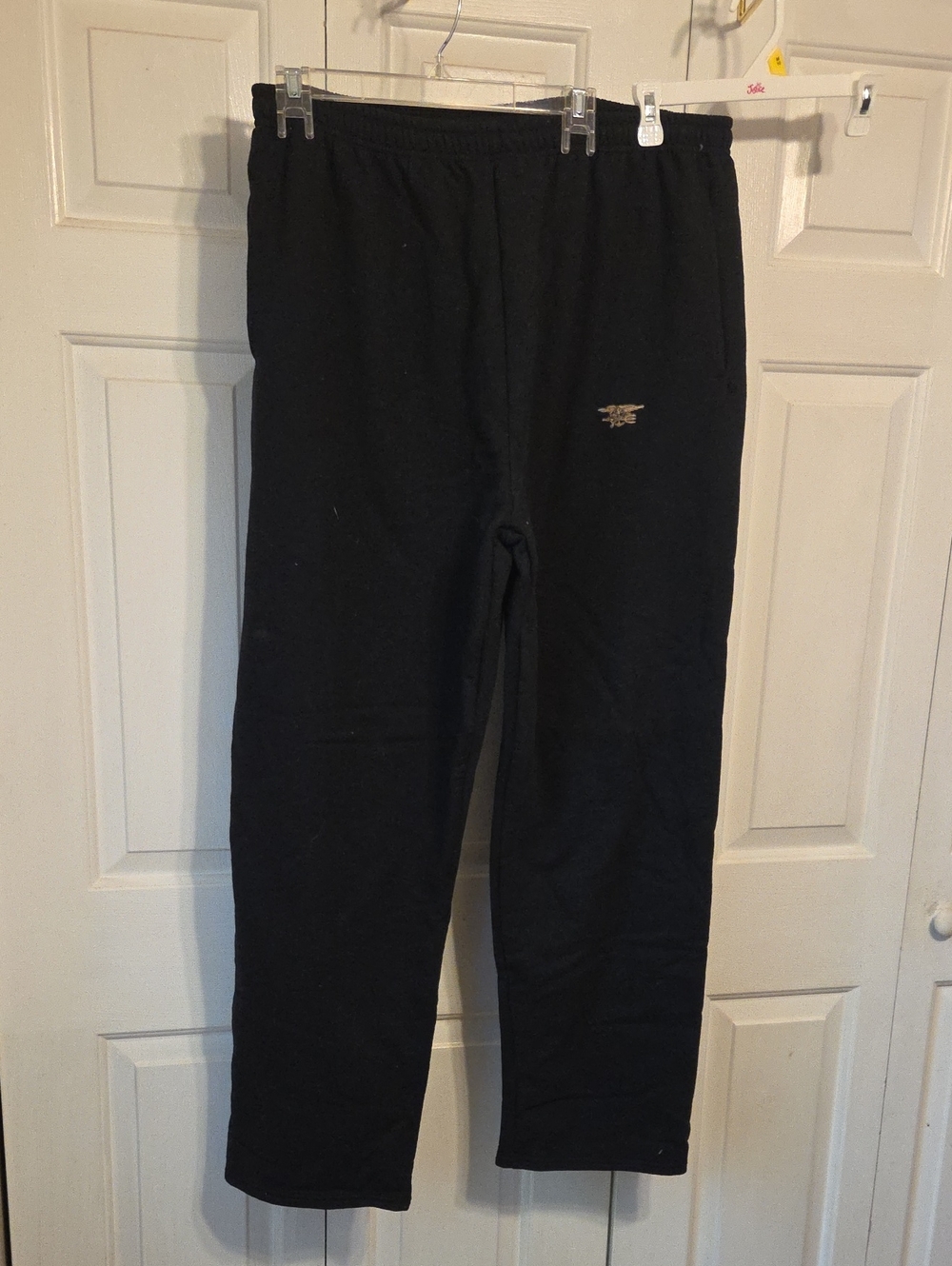 Black Sweatpants with Small Embroidered Logo